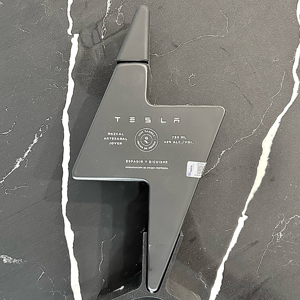 Tesla Black Mezcal Bottle Decanter. (Empty!)